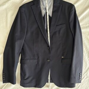Zara Suit Jacket Sport Coat Blazer Summer 2014 Collection Tailored Fit Navy US42